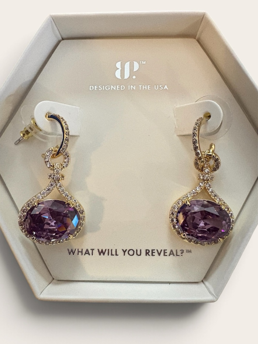 Amethyst Cubic Zirconia Earrings